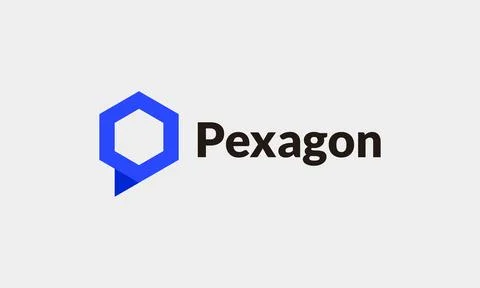 Logo vector blue hexagonal illustration creative design company identity Stock Illustration