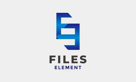 Logo vector blue initials FE minimalism concept Stock Illustration