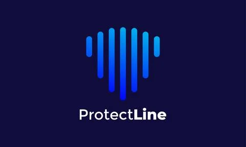 Logo vector blue shield letter S logotype concept minimalism symbol security Stock Illustration