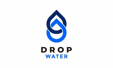 Logo vector blue water chain connection link concept symbol technology Stock Illustration