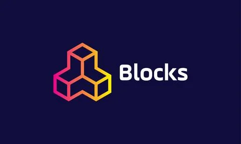 Logo vector box hexagon blue color concept minimalist emblem creative desig.. Stock Illustration