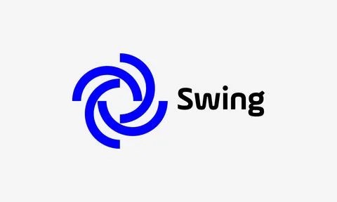 Logo vector circle around line fan concept minimalist design creative icon .. Stock Illustration