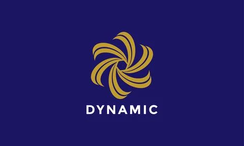 Logo vector circle around line fan concept minimalist design creative icon .. Stock Illustration