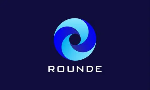 Logo vector circle blue modern concept round world network connection web t.. Illustrazione stock