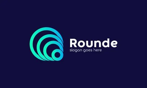 Logo vector circle blue modern concept round world network connection web t.. Stock Illustration