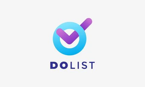 Logo vector circle checklist minimalist concept design poll vote check mark.. Illustrazione stock