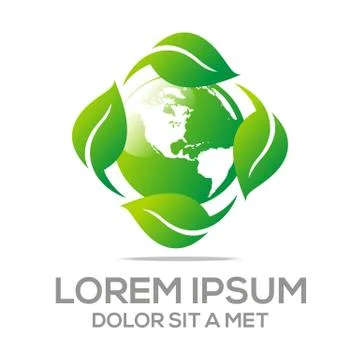 Logo Vector Circle Floral Design Element Eco Leaves Stock Illustration