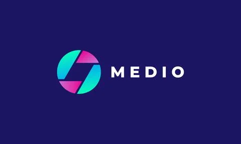 Logo vector circle hexagon blue color minimalist design concept symbol tech.. Stock Illustration