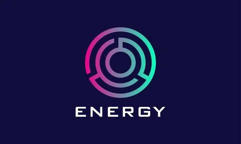 Logo vector circle line rounded concept power touch click branding stylish .. Stock Illustration