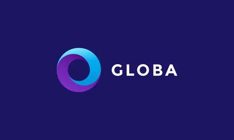 Logo vector circle minimalist design concept blue color ellipse stylish icon Illustrazione stock