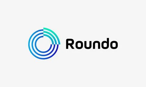 Logo vector circle minimalist design concept blue color around stylish icon Stock Illustration