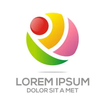 Logo Vector Circle People Abstract Stock Illustration