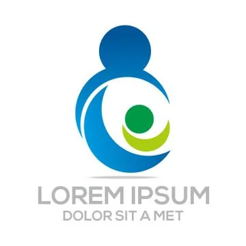 Logo Vector Circle People Abstract Care Illustrazione stock