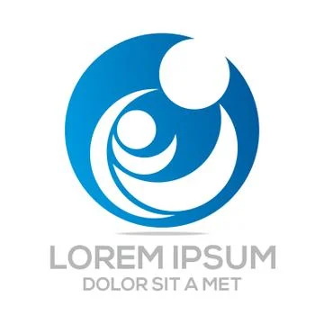 Logo Vector Circle People Abstract Care Stock Illustration