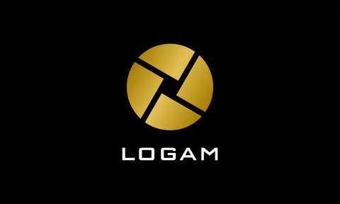 Logo vector circle square gold gradation color minimalist design concept sy.. Stock Illustration