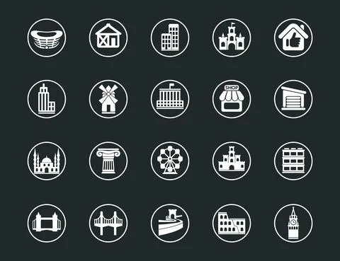 Logo Vector Design Mega Set and Big Group Real Estate Building and Construction Stock Illustration