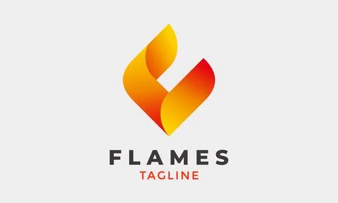 Logo vector diamond flames color minimalist design trendy stylist creative Stock Illustration