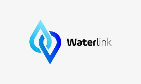 Logo vector drip water link connection liquid fresh nature concept minimali.. Stock Illustration