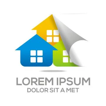 Logo Vector Dwelling House Real Estate Stock Illustration