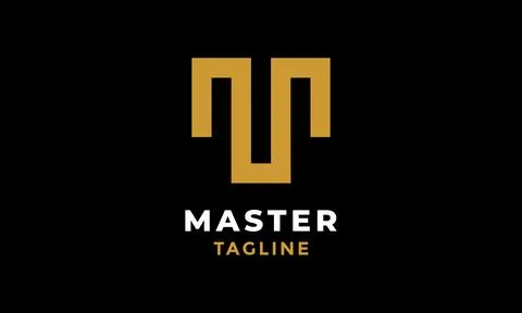 Logo vector elegant concept letter M alphabet logotype font typography gold.. Stock Illustration