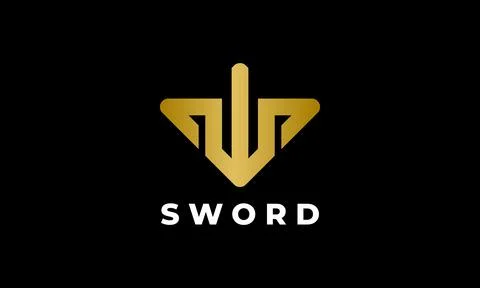 Logo vector emblem bottom arrow elegant color security symbol Stock Illustration