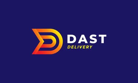 Logo vector flames color letter D minimalist concept font logotype trendy Stock Illustration