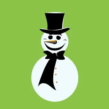 Logo vector in the form of a snowman in black and white on a green background Stock Illustration