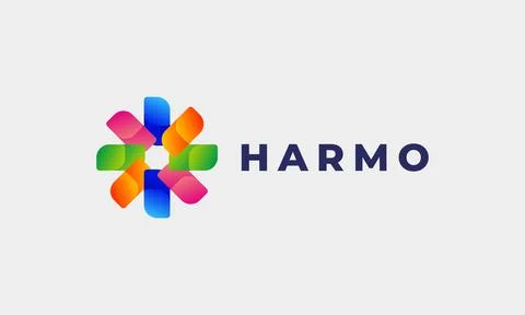 Logo vector full color modern concept minimalism beauty flower Stock Illustration