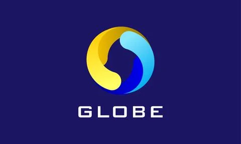 Logo vector globe earth modern concept round world network connection web c.. Stock Illustration