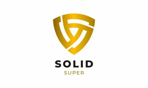 Logo vector gold shield letter S logotype concept minimalism symbol security Stock Illustration