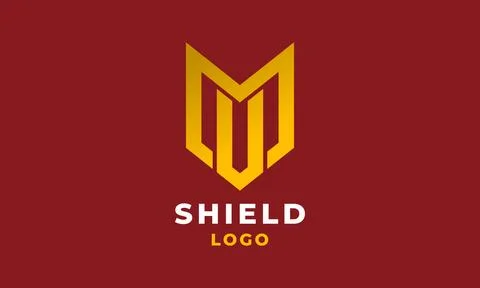 Logo vector gold shield minimalism Stock Illustration