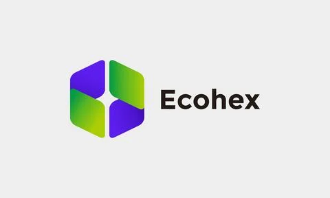 Logo vector hexagon concept minimalism design Stock Illustration