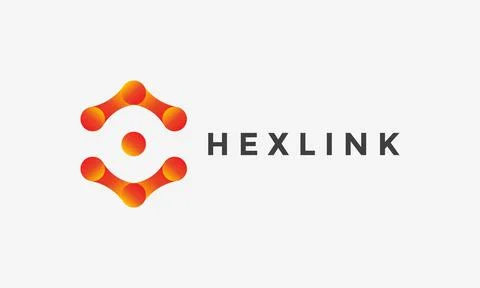 Logo vector hexagon link minimalist design connection technology chain Stock Illustration