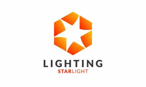Logo vector hexagon minimalism orange element Stock Illustration