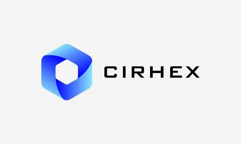 Logo vector hexagonal blue color minimalist concept technology secure design Stock Illustration