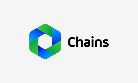 Logo vector hexagonal blue color minimalist concept technology secure design Stock Illustration