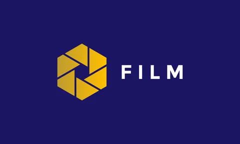 Logo vector hexagonal gold color minimalist concept technology secure design Stock Illustration