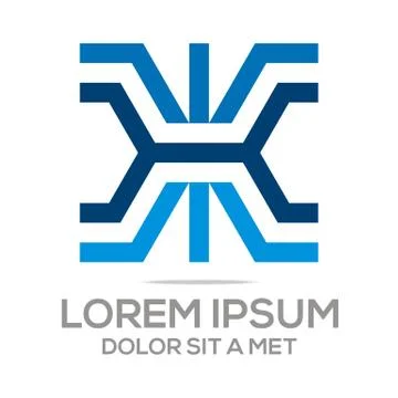 Logo Vector Icon Letter X K Elements Illustrazione stock