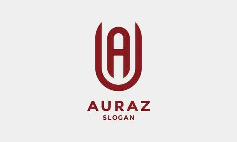 Logo vector initial AU minimalist concept logotype font icon business design Illustrazione stock