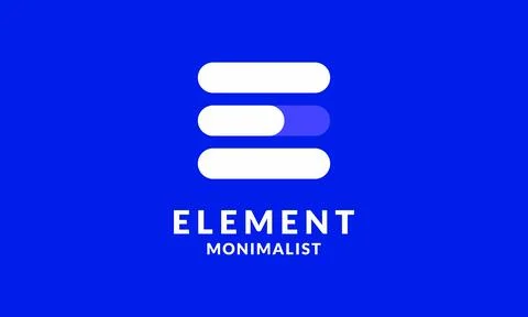 Logo vector initial E blue color minimalist brand concept Stock Illustration