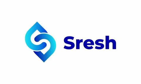 Logo vector initial S link infinity network connection blue concept color Stock Illustration