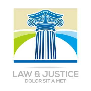 Logo Vector Law Building and Justice Stock Illustration