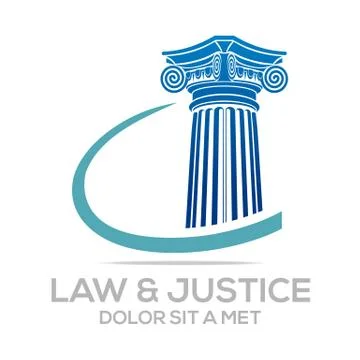 Logo Vector Law Building and Justice Stock Illustration