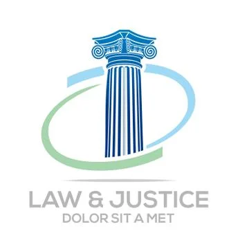 Logo Vector Law Building and Justice Ilustración de archivo
