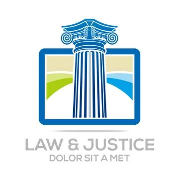 Logo Vector Law Building and Justice Illustrazione stock