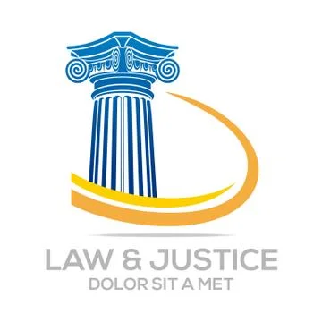 Logo Vector Law Building and Justice Ilustración de archivo
