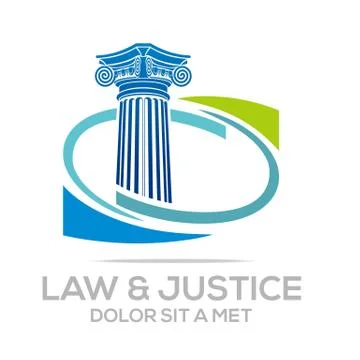 Logo Vector Law Building and Justice Ilustración de archivo