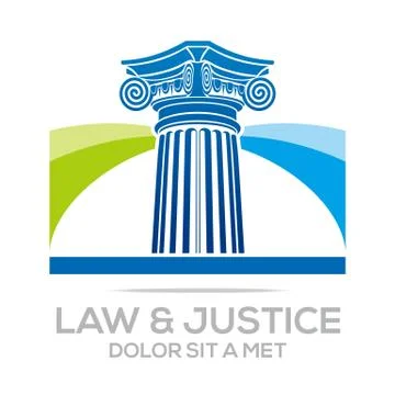 Logo Vector Law Building and Justice Stock Illustration
