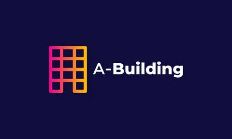 Logo vector letter A alphabet logotype square building architecture style c.. Stock Illustration