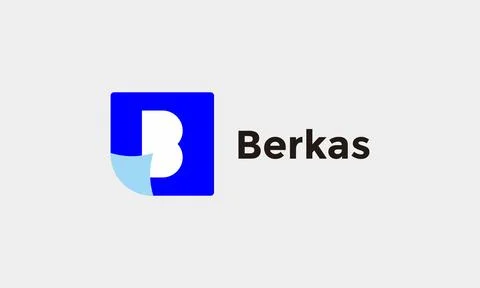 Logo vector letter B blue color minimalist design trendy logotype Stock Illustration